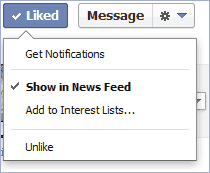 Hints on receiving news from our Facebook page