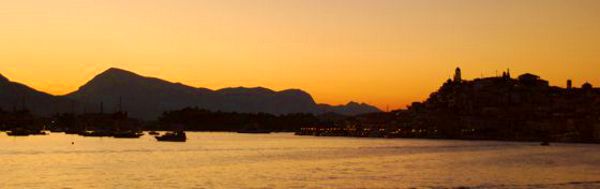 Enjoy the stunning sight of the Lady of Poros each evening as the sun sets below the Peloponnese mainland