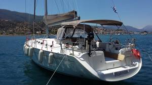 A Greek Sails Cyclades 50.5 moored at our Poros base