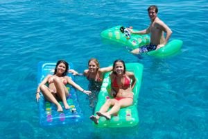 Relaxing in the crystal clear waters surrounding Greece after a days flotilla sailing