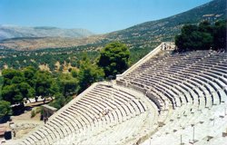The stunning theatre at Epidavros (Epidauros) which is claimed to have near perfect acoustics