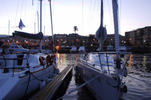 Moored-up for the evening after a beautiful day’s sailing with Greek Sails