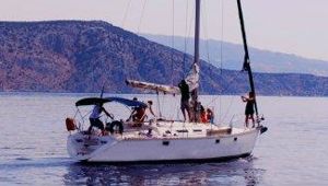 Greek Sails� Sun Magic 44 sets sail from Ermioni into the Hydra channel