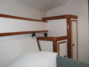 A rear cabin of a Sun Magic 44 sailing yacht available for flotilla sailing holidays and bareboat charter from Greek Sails, Poros, Greece