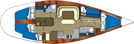 The Jeanneau Sun Magic 44 internal layout. Image courtesey & with permission of Chantiers Jeanneau S.A.