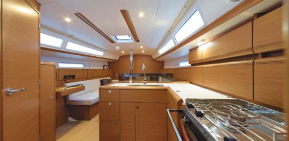 The Jeanneau Sun Odyssey 389 main cabin. Image courtesey & with permission of Chantiers Jeanneau S.A.