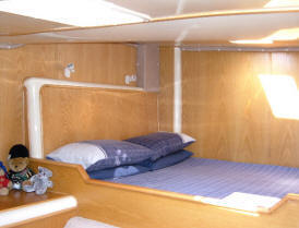 One of the luxuroius double cabins.
