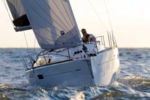 A Jeanneau Sun Odyssey 349 sailing yacht available from Greek Sails in Poros, Greece
