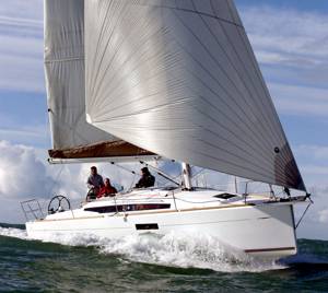 A Jeanneau Sun Odyssey 349 sailing yacht available from Greek Sails in Poros, Greece
