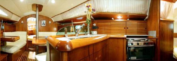 The Jeanneau Sun Odyssey 35 main cabin. Image courtesey & with permission of Chantiers Jeanneau S.A.