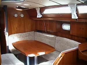 The main saloon of a Sun Odyssey 37.1 sailing yacht. Image courtesey & with permission of Chantiers Jeanneau S.A.