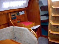 The Jeanneau Sun Odyssey 37.1 navigation station & chart table. Image courtesey & with permission of Chantiers Jeanneau S.A.
