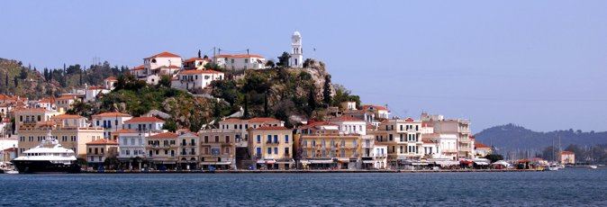 The Poros waterfront which Rob Heikell describes as; ‘one of the most attractive town approaches in Greece’. What more perfect place to start and end your sailing holiday than in the ‘little Greek Venice’ of Poros